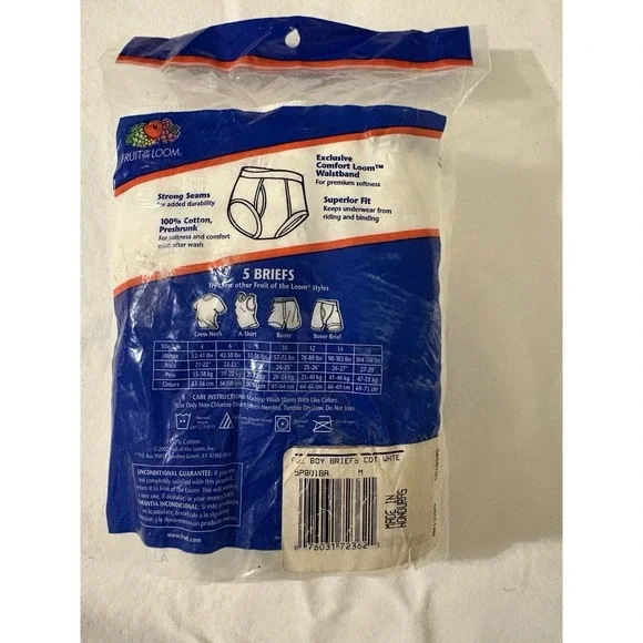 Fruit Of The Loom 2002 Boys Double Stripe Briefs 6-8 Med 5 Pack Vintage NOS - Picture 4 of 7